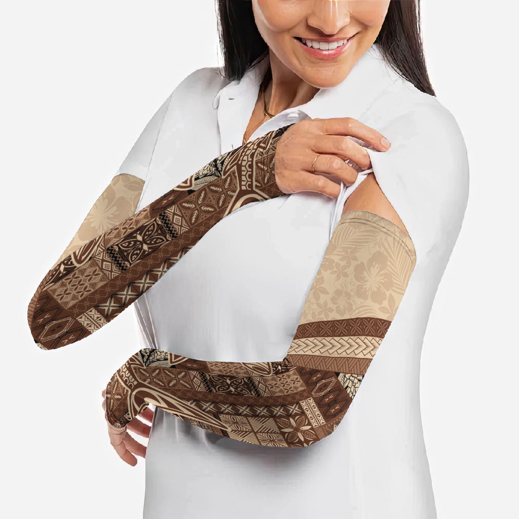 Samoa Mamanu Siapo Mocha Arm Sleeves Tatau Malie LT7 - Polynesian Pride