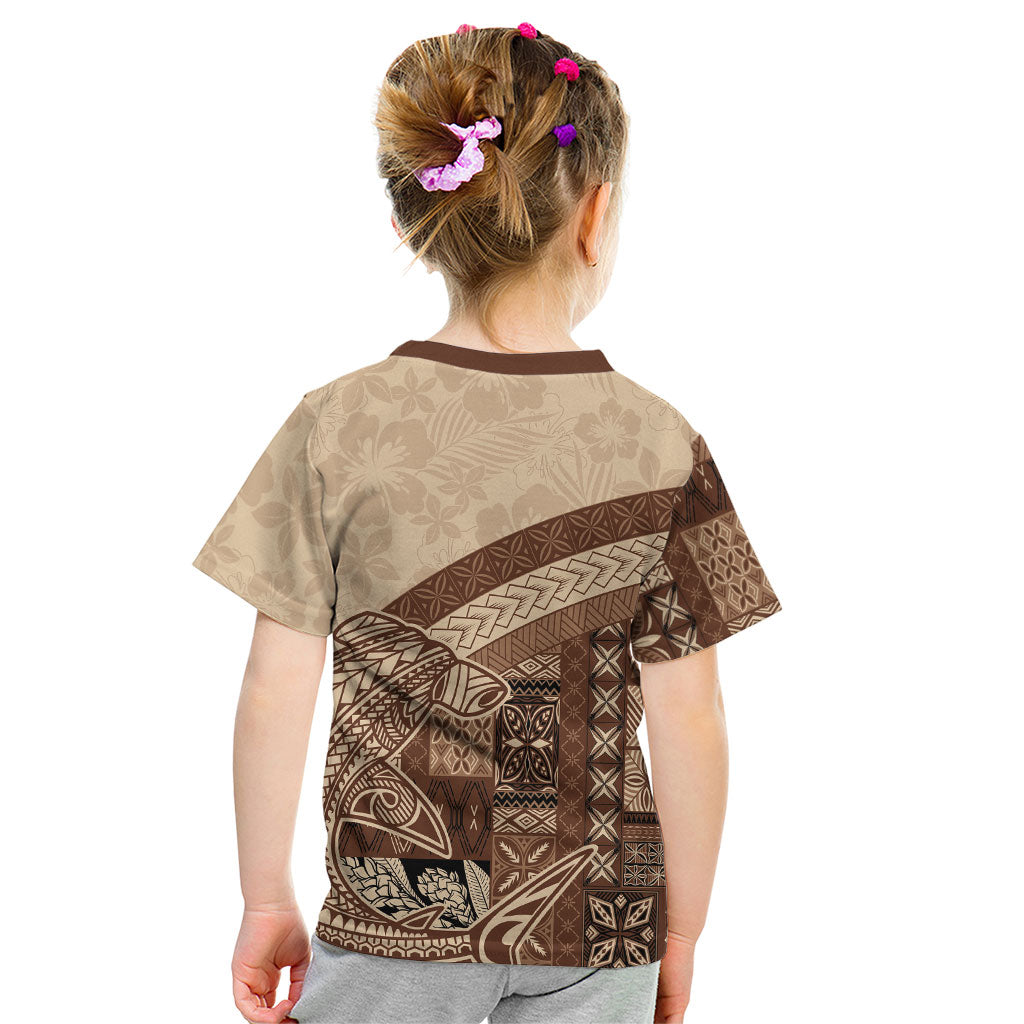 Samoa Mamanu Siapo Mocha Kid T Shirt Tatau Malie LT7 - Polynesian Pride