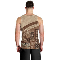 Samoa Mamanu Siapo Mocha Men Tank Top Tatau Malie LT7 - Polynesian Pride