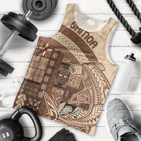 Samoa Mamanu Siapo Mocha Men Tank Top Tatau Malie LT7 - Polynesian Pride