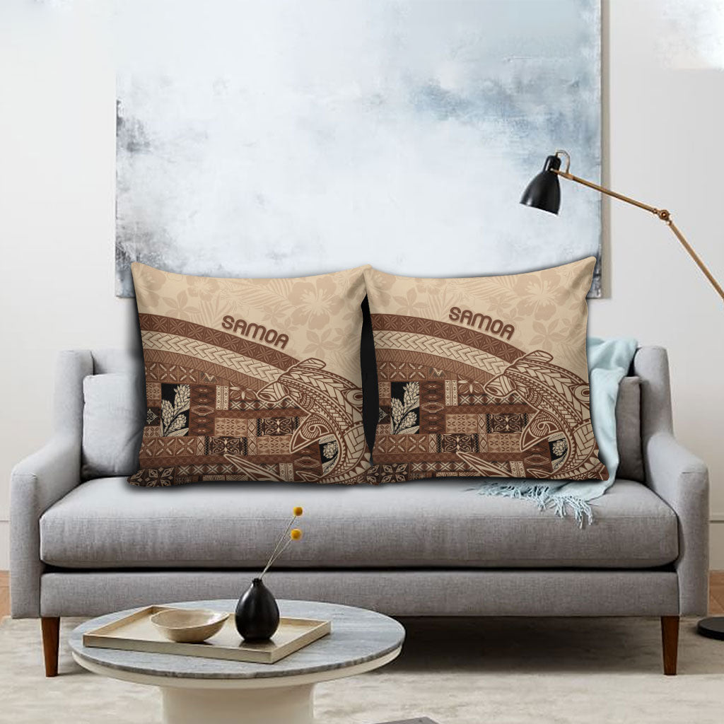 Samoa Mamanu Siapo Mocha Pillow Cover Tatau Malie LT7 - Polynesian Pride