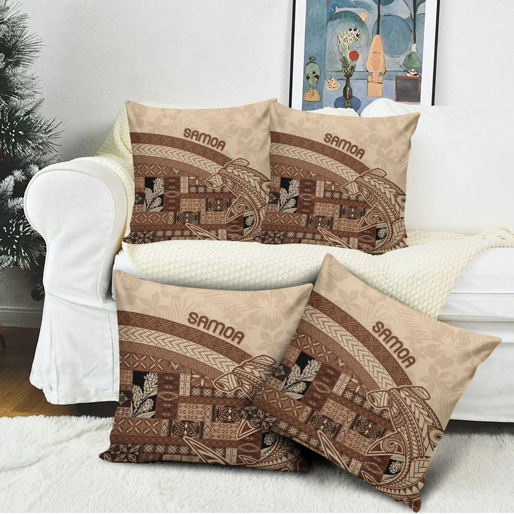 Samoa Mamanu Siapo Mocha Pillow Cover Tatau Malie LT7 - Polynesian Pride
