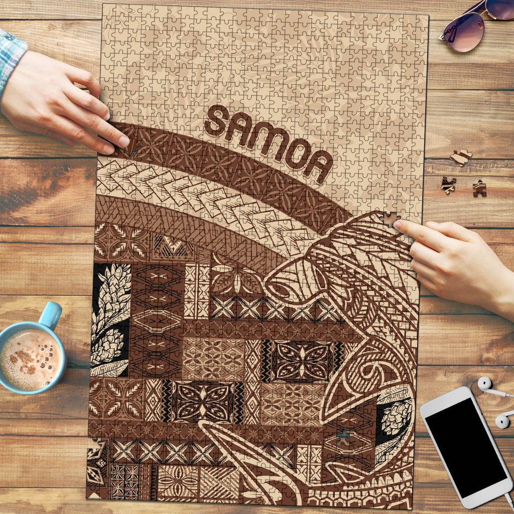 Samoa Mamanu Siapo Mocha Puzzle Tatau Malie LT7 Beige - Polynesian Pride