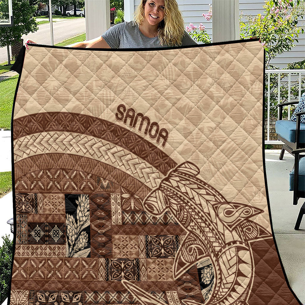 Samoa Mamanu Siapo Mocha Quilt Tatau Malie LT7 Beige - Polynesian Pride