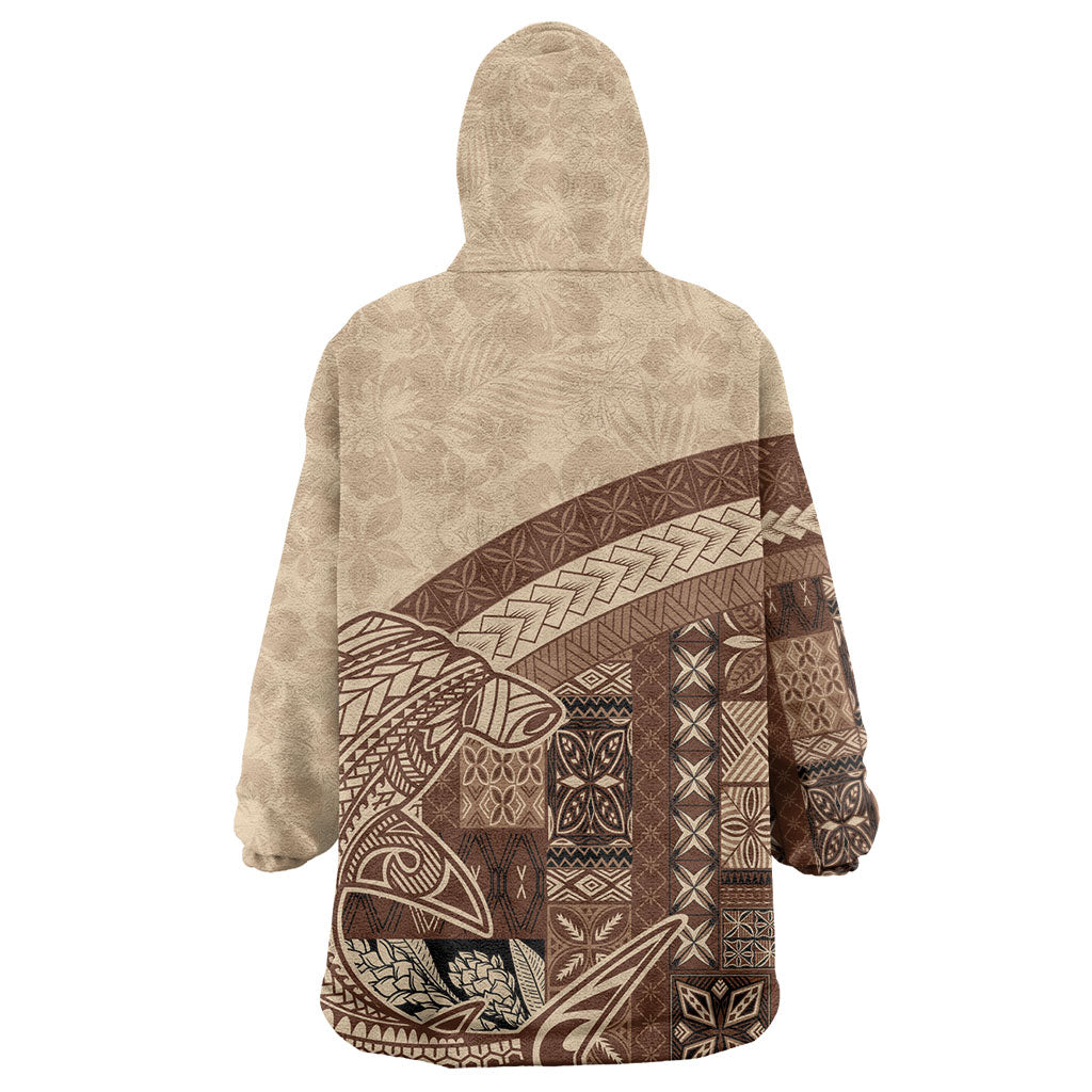 Samoa Mamanu Siapo Mocha Wearable Blanket Hoodie Tatau Malie LT7 - Polynesian Pride