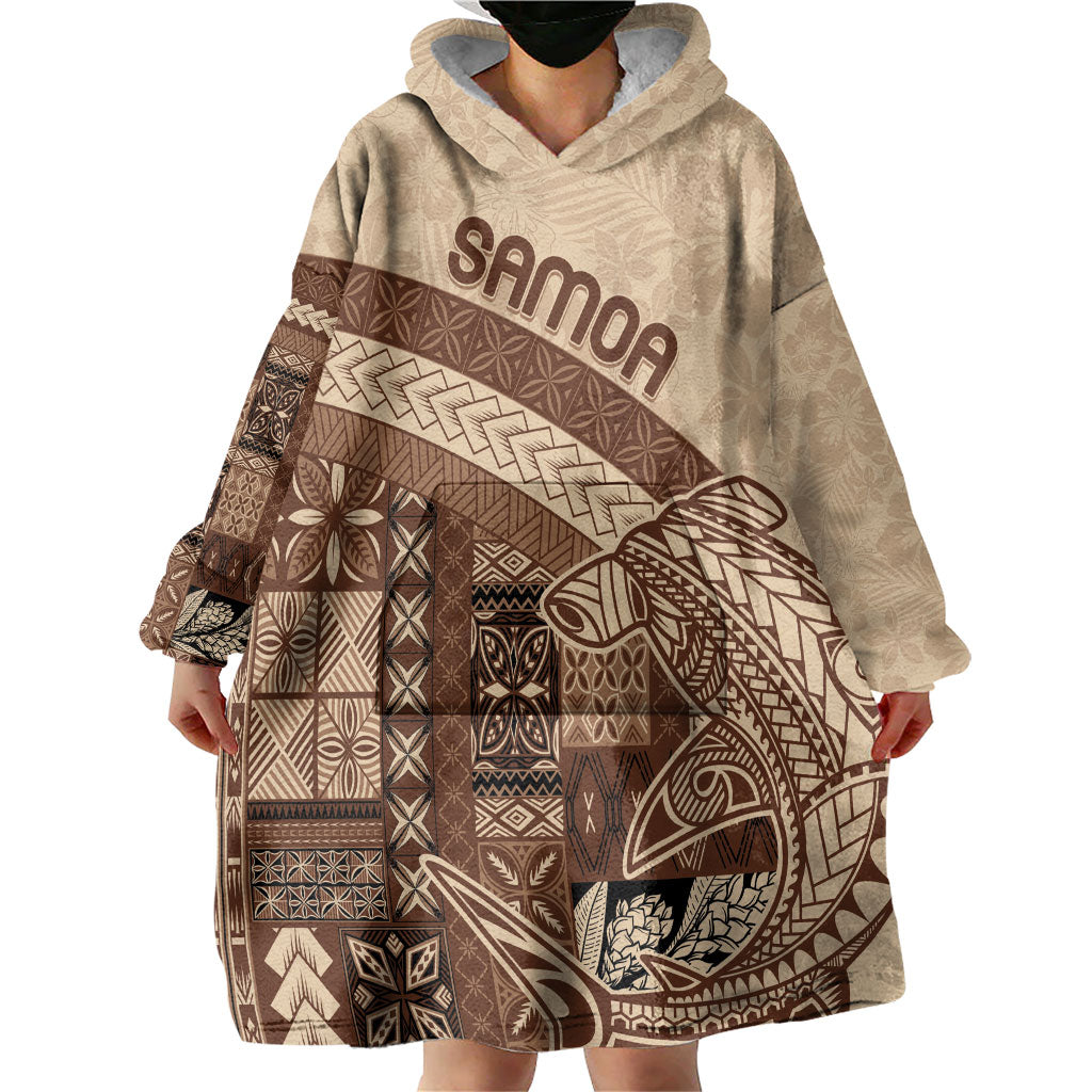 Samoa Mamanu Siapo Mocha Wearable Blanket Hoodie Tatau Malie LT7 - Polynesian Pride