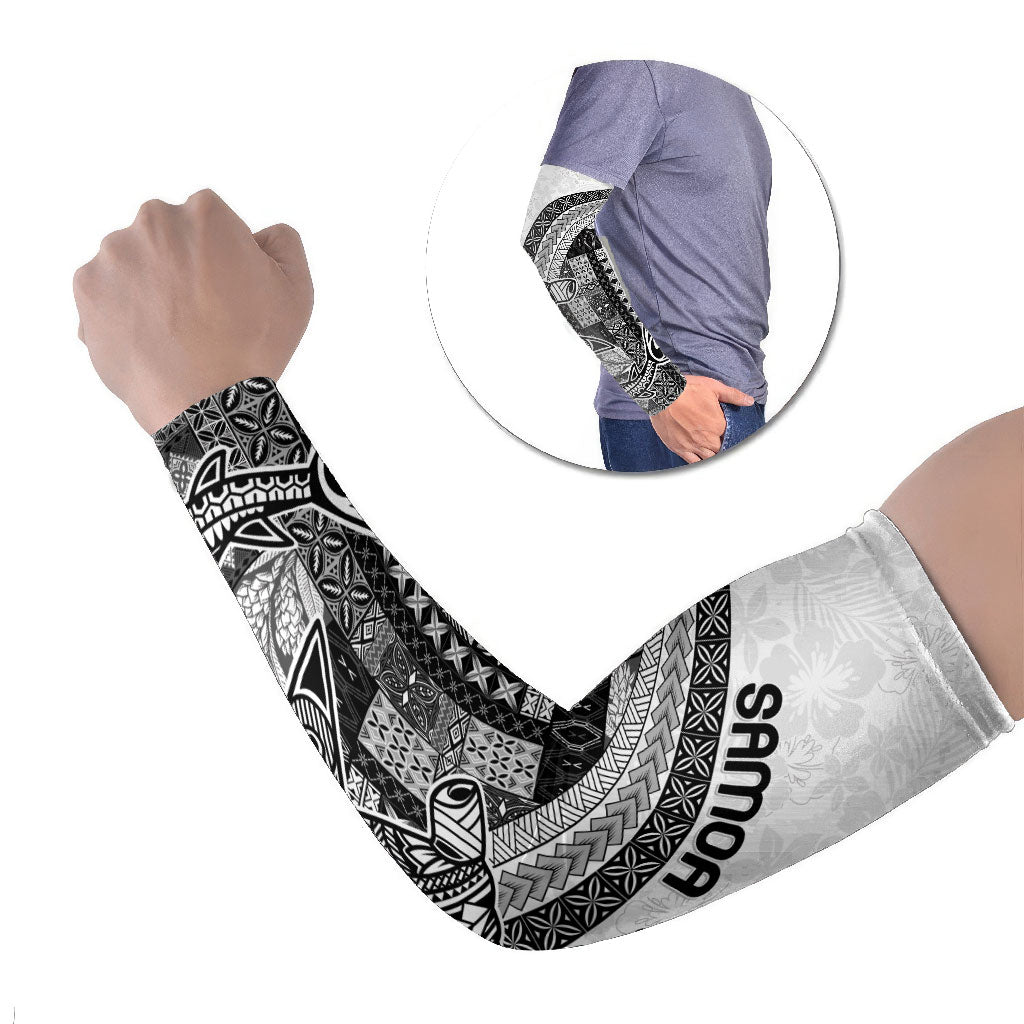 Samoa Mamanu Siapo Classic Black Arm Sleeves Tatau Malie LT7 Set of 2 Black - Polynesian Pride