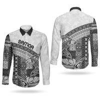 Samoa Mamanu Siapo Classic Black Couples Matching Summer Maxi Dress and Long Sleeve Button Shirt Tatau Malie LT7 - Polynesian Pride