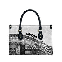 Samoa Mamanu Siapo Classic Black Leather Bag Tatau Malie LT7 - Polynesian Pride