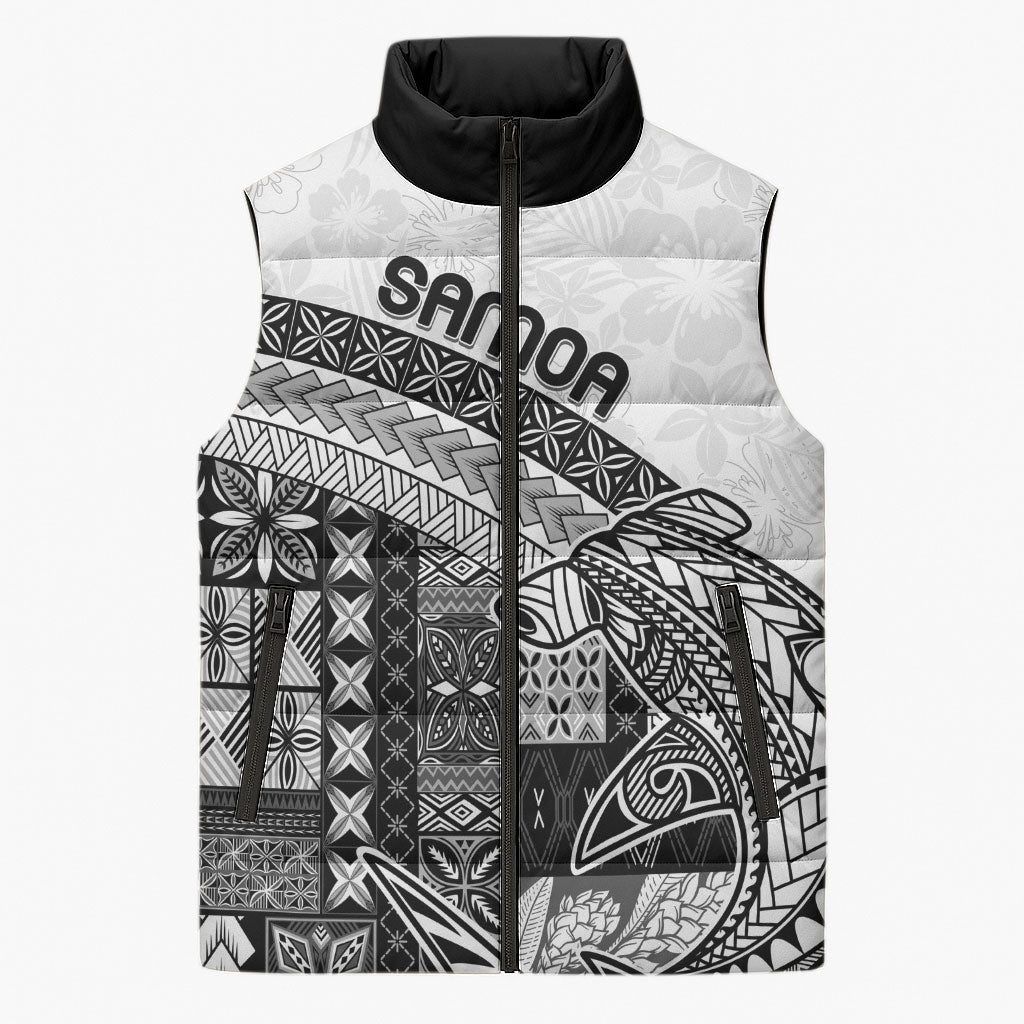 Samoa Mamanu Siapo Classic Black Sleeveless Puffer Jacket Tatau Malie LT7 Unisex Black - Polynesian Pride