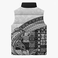 Samoa Mamanu Siapo Classic Black Sleeveless Puffer Jacket Tatau Malie LT7 - Polynesian Pride