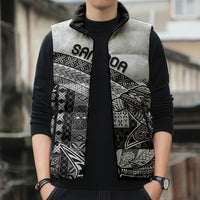 Samoa Mamanu Siapo Classic Black Sleeveless Puffer Jacket Tatau Malie LT7 - Polynesian Pride