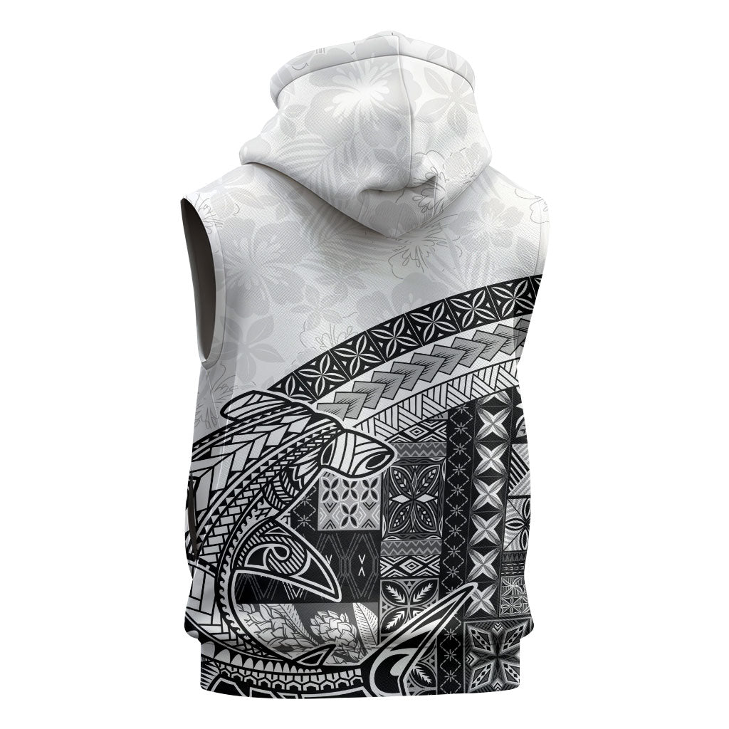 Samoa Mamanu Siapo Classic Black Sleeveless Zip Hoodie Tatau Malie LT7 - Polynesian Pride