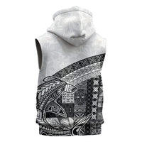 Samoa Mamanu Siapo Classic Black Sleeveless Zip Hoodie Tatau Malie LT7 - Polynesian Pride