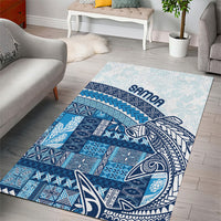 Samoa Mamanu Siapo Royal Blue Area Rug Tatau Malie LT7 - Polynesian Pride
