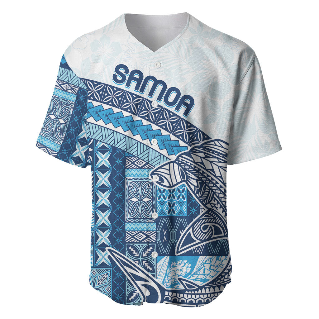Samoa Mamanu Siapo Royal Blue Baseball Jersey Tatau Malie LT7 Royal Blue - Polynesian Pride