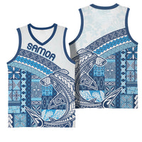 Samoa Mamanu Siapo Royal Blue Basketball Jersey Tatau Malie LT7 - Polynesian Pride