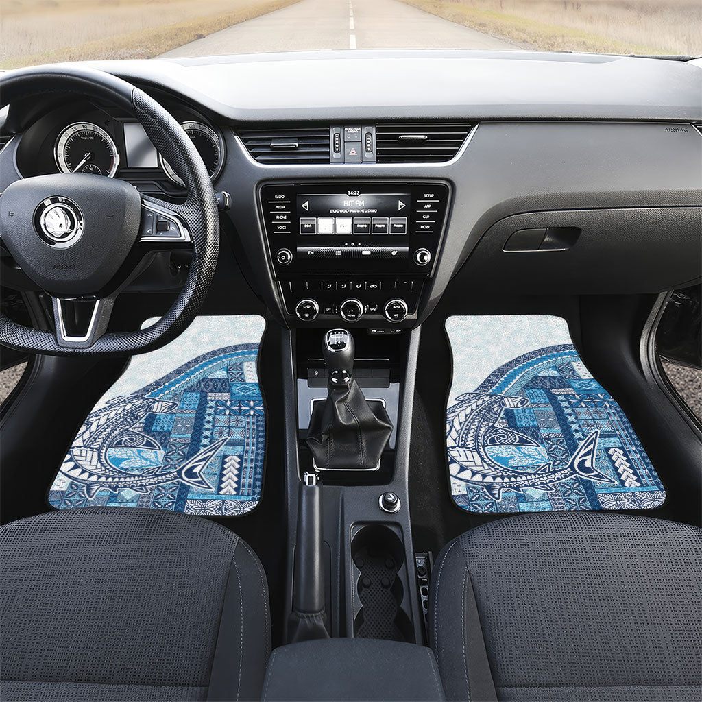 Samoa Mamanu Siapo Royal Blue Car Mats Tatau Malie LT7 Set 2pcs - Front Royal Blue - Polynesian Pride