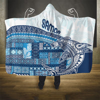 Samoa Mamanu Siapo Royal Blue Hooded Blanket Tatau Malie LT7 - Polynesian Pride