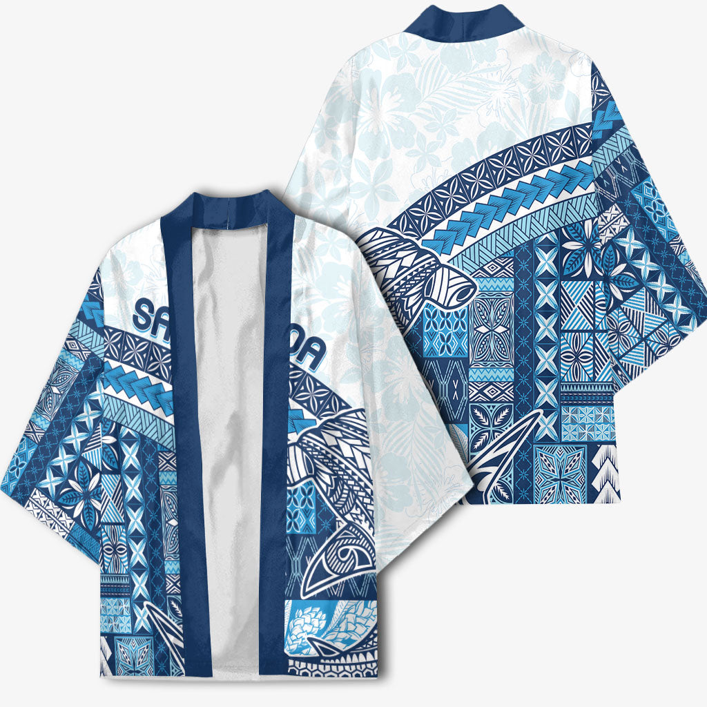 Samoa Mamanu Siapo Royal Blue Kimono Tatau Malie LT7 - Polynesian Pride