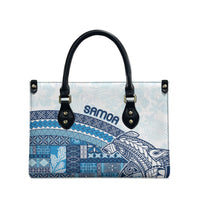Samoa Mamanu Siapo Royal Blue Leather Bag Tatau Malie LT7 - Polynesian Pride