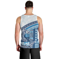 Samoa Mamanu Siapo Royal Blue Men Tank Top Tatau Malie LT7 - Polynesian Pride
