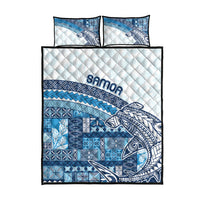 Samoa Mamanu Siapo Royal Blue Quilt Bed Set Tatau Malie LT7 - Polynesian Pride