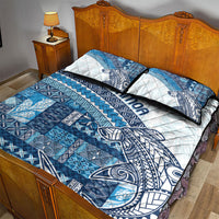 Samoa Mamanu Siapo Royal Blue Quilt Bed Set Tatau Malie LT7 - Polynesian Pride