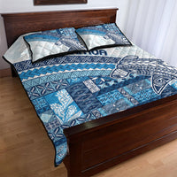 Samoa Mamanu Siapo Royal Blue Quilt Bed Set Tatau Malie LT7 - Polynesian Pride
