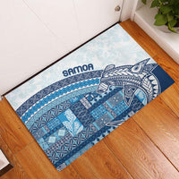 Samoa Mamanu Siapo Royal Blue Rubber Doormat Tatau Malie LT7 - Polynesian Pride
