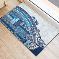 Samoa Mamanu Siapo Royal Blue Rubber Doormat Tatau Malie LT7 - Polynesian Pride