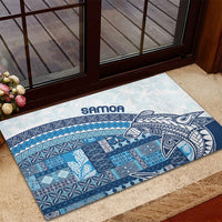 Samoa Mamanu Siapo Royal Blue Rubber Doormat Tatau Malie LT7 - Polynesian Pride