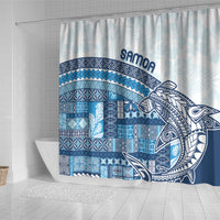 Samoa Mamanu Siapo Royal Blue Shower Curtain Tatau Malie LT7 - Polynesian Pride