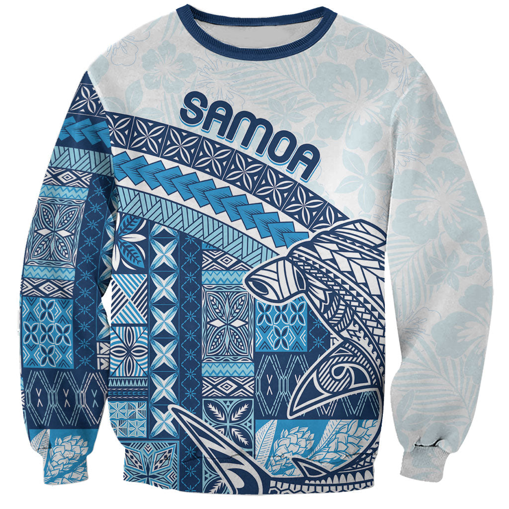 Samoa Mamanu Siapo Royal Blue Sweatshirt Tatau Malie LT7 Unisex Royal Blue - Polynesian Pride