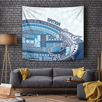 Samoa Mamanu Siapo Royal Blue Tapestry Tatau Malie LT7 Royal Blue - Polynesian Pride