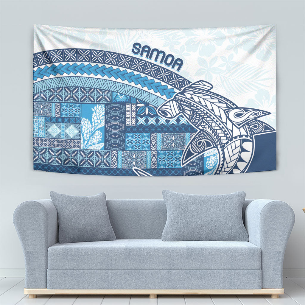 Samoa Mamanu Siapo Royal Blue Tapestry Tatau Malie LT7 - Polynesian Pride