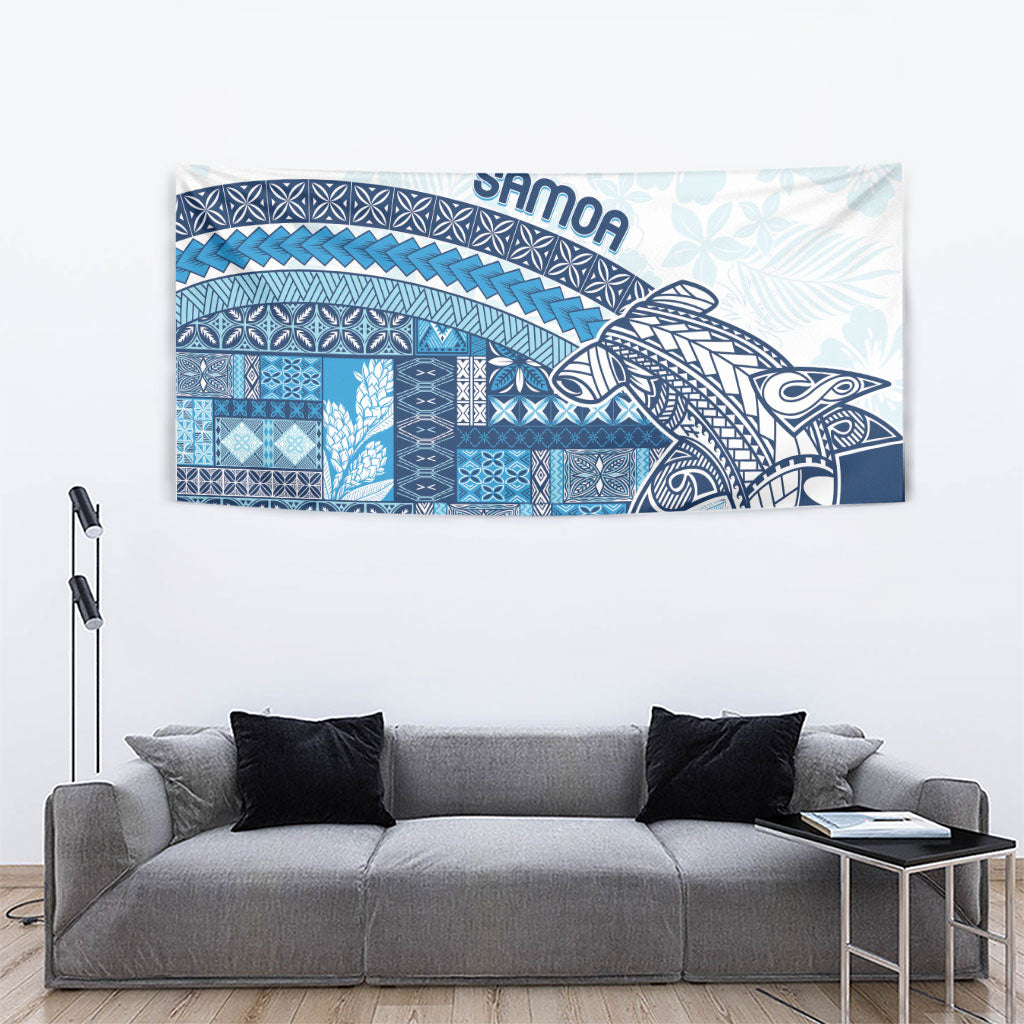 Samoa Mamanu Siapo Royal Blue Tapestry Tatau Malie LT7 - Polynesian Pride