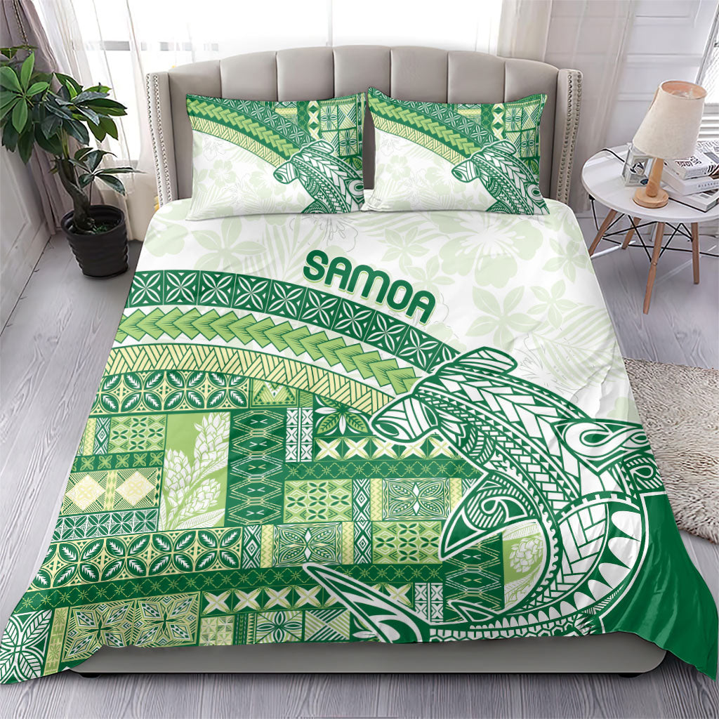 Samoa Mamanu Siapo Forest Green Bedding Set Tatau Malie LT7 - Polynesian Pride
