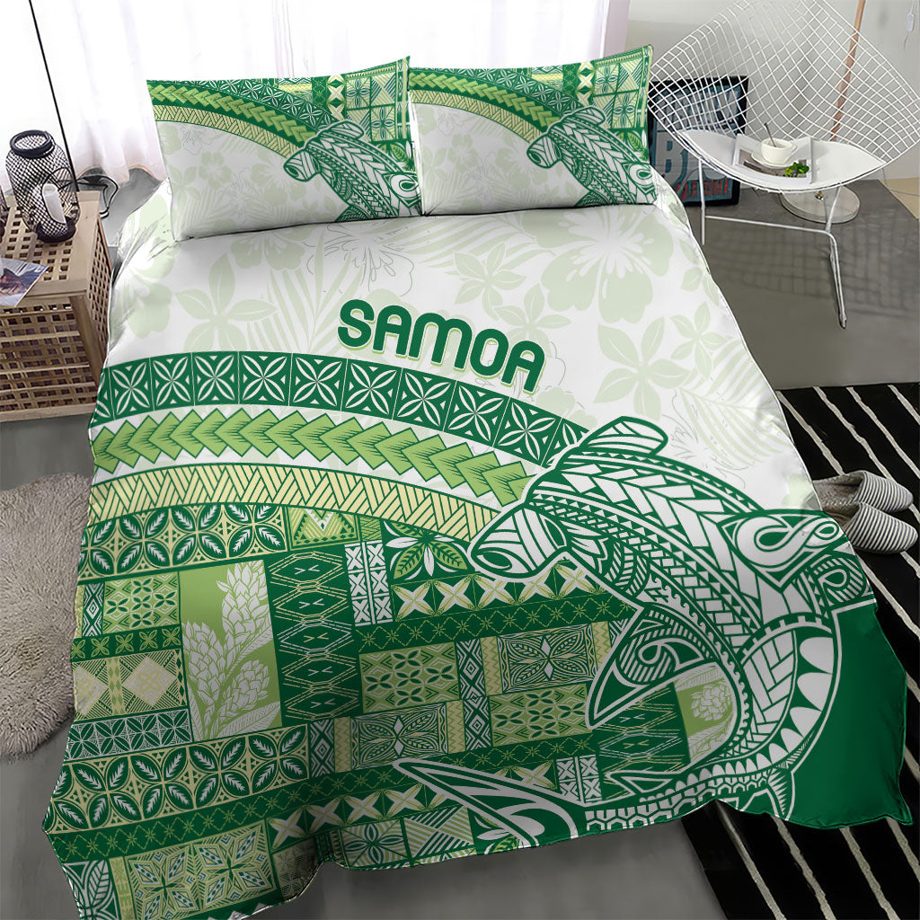 Samoa Mamanu Siapo Forest Green Bedding Set Tatau Malie LT7 - Polynesian Pride
