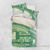 Samoa Mamanu Siapo Forest Green Bedding Set Tatau Malie LT7 US Twin 172cm x 218cm Forest Green - Polynesian Pride