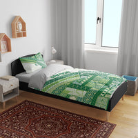 Samoa Mamanu Siapo Forest Green Bedding Set Tatau Malie LT7 - Polynesian Pride