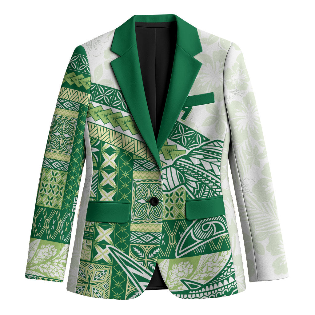Samoa Mamanu Siapo Forest Green Blazer Tatau Malie LT7 Unisex Forest Green - Polynesian Pride