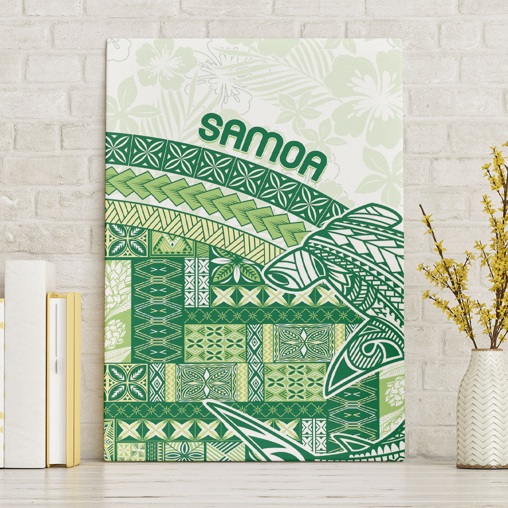 Samoa Mamanu Siapo Forest Green Canvas Wall Art Tatau Malie LT7 Without Frame Forest Green - Polynesian Pride