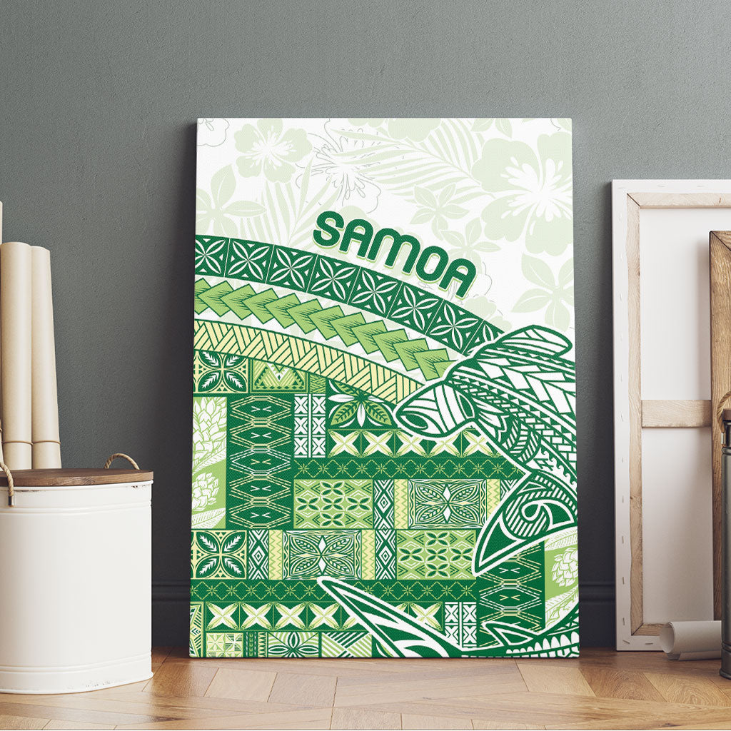 Samoa Mamanu Siapo Forest Green Canvas Wall Art Tatau Malie LT7 - Polynesian Pride