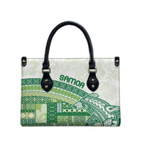Samoa Mamanu Siapo Forest Green Leather Bag Tatau Malie LT7 - Polynesian Pride