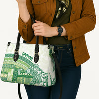Samoa Mamanu Siapo Forest Green Leather Bag Tatau Malie LT7 - Polynesian Pride
