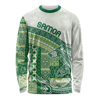 Samoa Mamanu Siapo Forest Green Long Sleeve Shirt Tatau Malie LT7 Unisex Forest Green - Polynesian Pride