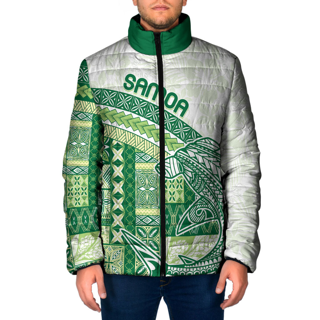 Samoa Mamanu Siapo Forest Green Padded Jacket Tatau Malie LT7 Men Forest Green - Polynesian Pride