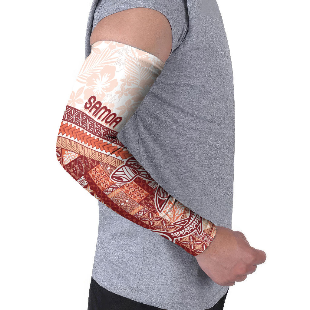 Samoa Mamanu Siapo Crimson Arm Sleeves Tatau Malie LT7 - Polynesian Pride
