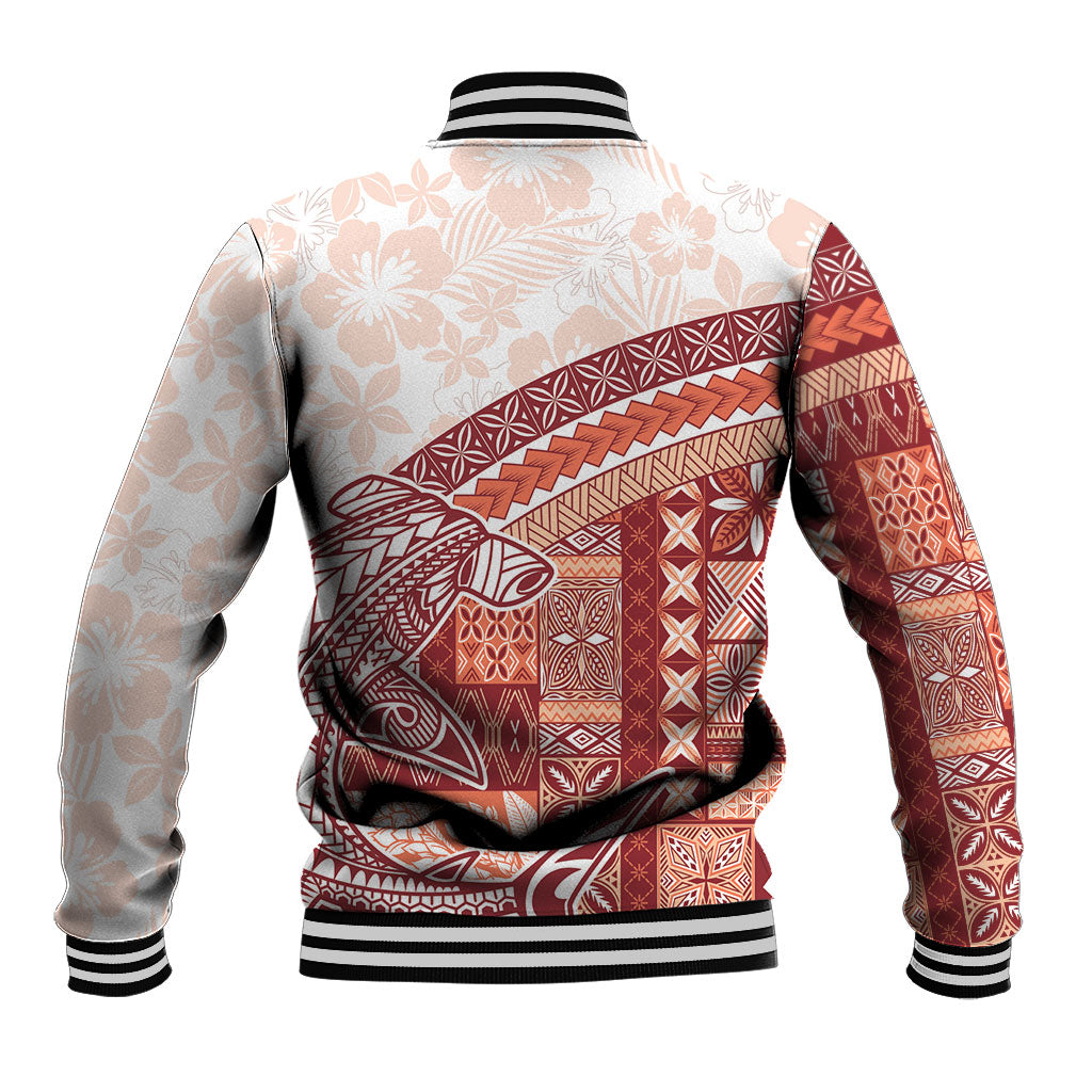 Samoa Mamanu Siapo Crimson Baseball Jacket Tatau Malie LT7 - Polynesian Pride